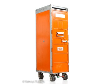 Scheunenfund: 1/2 TROLLEY, der zuvor von VARIG und später von GOL verwendet wurde. Ein Driessen-Trolley in der Größe 1/2 in attraktivem Orange; Okt. 2000; Airline-Wagen