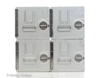 Bamboo Airways Aluminum Storage Containers: Stackable Industrial Catering Boxes (Set of 4)
