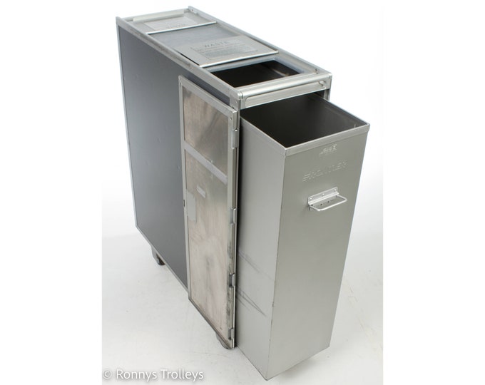 Waste Bin Full Size Trolley. Rolling Trash Can Bin. Airplane Galley ...
