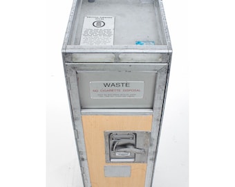 British Airways Half-Size Waste Trolley - Upcycled Trash/Laundry Cart - Airline Rubbish Container on Wheels