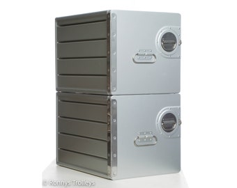 NEW Aluminum Atlas Airline Storage Containers: Industrial Aviation Boxes (Set of 2)