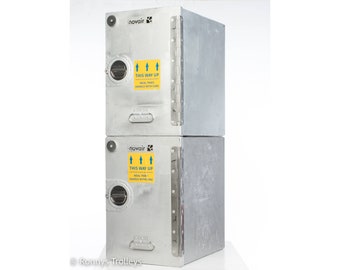 NOVAIR Aluminum Airline Containers: Industrial Storage, Nightstand - Unique aviation boxes (set of 2).