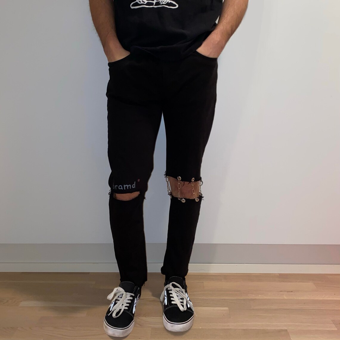 black high waisted jeans with belt loops