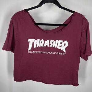 thrasher shirt girl crop top