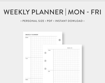 Personal Wochenplaner Printable: Mo-Fr Gitter (PDF)