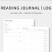 A6 Reading Journal Log Printable Set Book Review list | Etsy