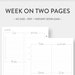 A5, Weekly Planner Printable | Week on Two Pages Wo2p | Undated ...