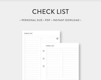 Personal, Check List Printable | Blank To do List Template | Task Tracker, Daily Checklist Shopping list