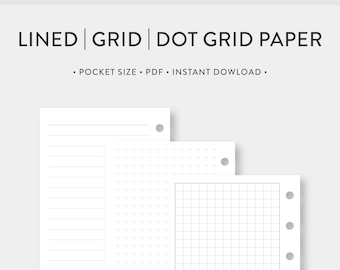Juego de papel de bolsillo con líneas, cuadrícula y puntos (PDF imprimible)