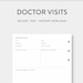 B6 Doctor Visits Printable Doctor Visit Log Medical - Etsy