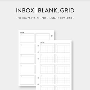 FC Compact, Inbox Dashboard Printable | Blank, Grid layout | Inbox Tracker Template, Morning Brain Dump List, Task List, To do List