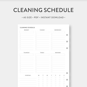 A5, reinigingsschema afdrukbaar | Schoonmaakchecklist, dagelijkse schoonmaak, wekelijkse takenlijst, maandelijkse schoonmaaklijst