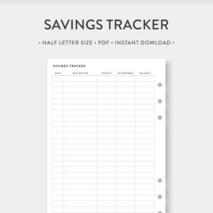 Halve letter, spaartracker afdrukbaar