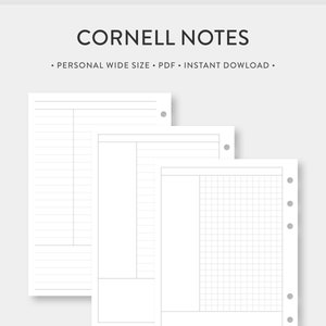 Personal Wide, Cornell Notes Template | Grid, Lined Paper | College ...
