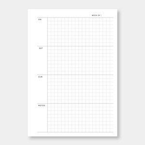 Personal Wide, Weekly Planner Printable Grid | Week on Two Pages ...