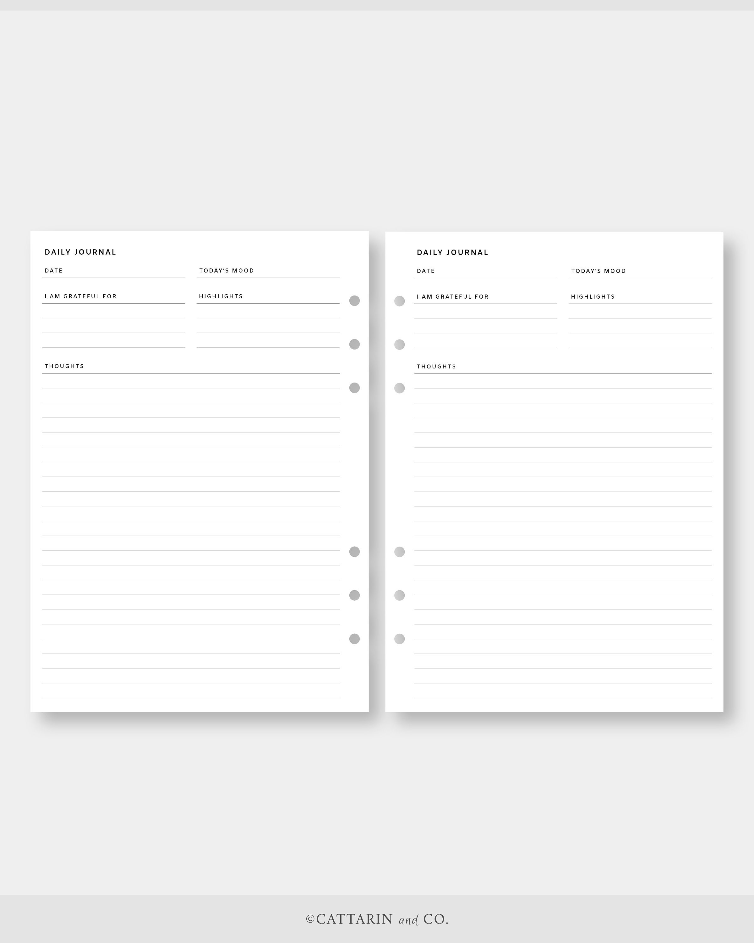 A5, Daily Journal Printable | Lined Daily Diary Template | Undated ...