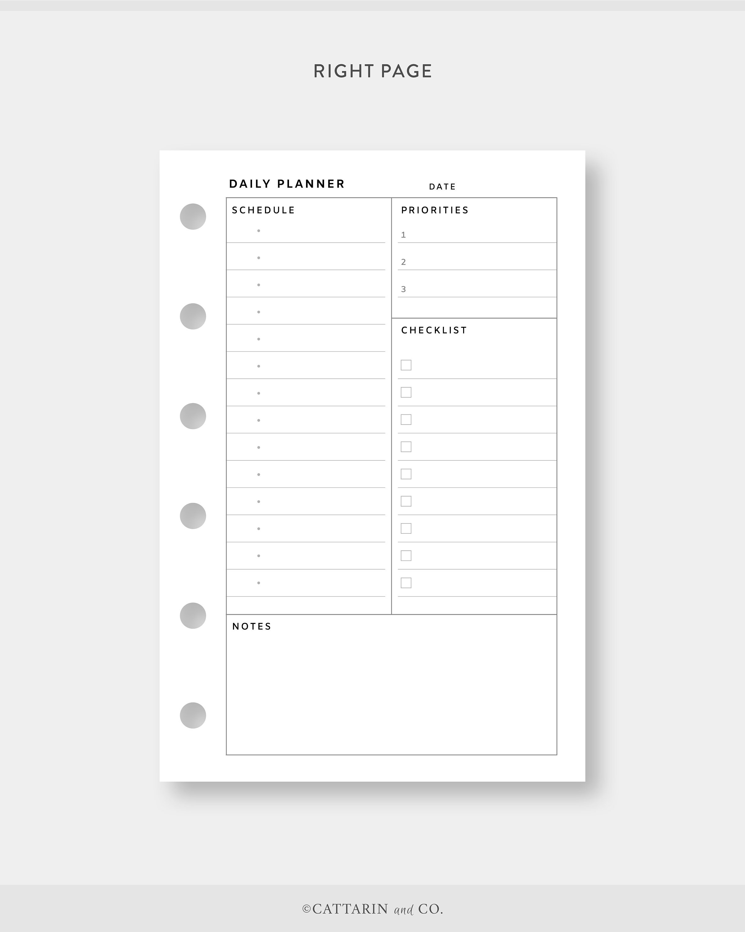 Pocket Daily Planner Printable Day on One Page Undated Etsy UK