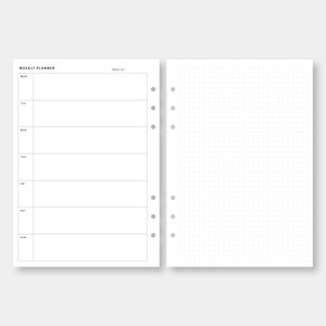A5, Weekly Planner Printable Grid Paper | Week on Two Pages | Undated ...