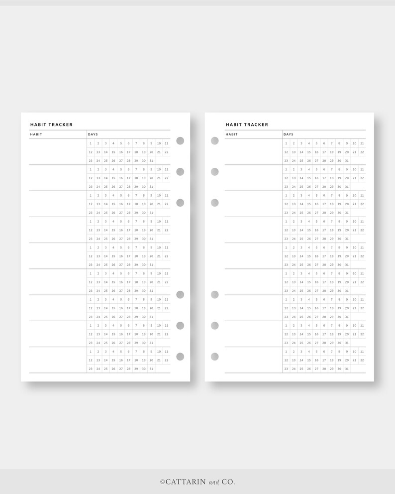 FC Compact, Monthly Habit Tracker Printable | Routin Track | Simple ...