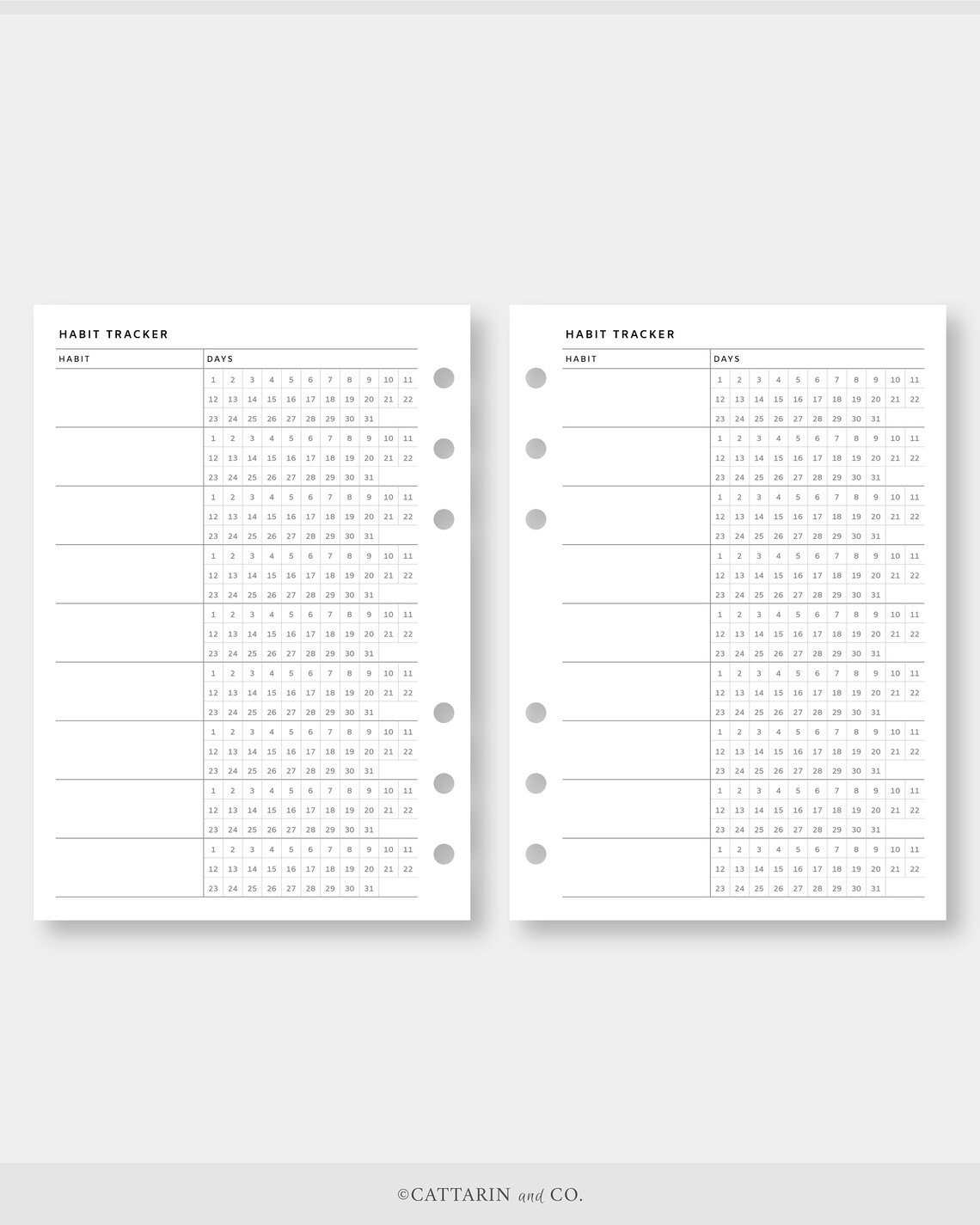 A6, Monthly Habit Tracker Printable | Routin Track | Simple Minimal ...