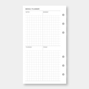 Personal, Weekly Planner Printable | Vertical Grid | Week on Two Pages ...