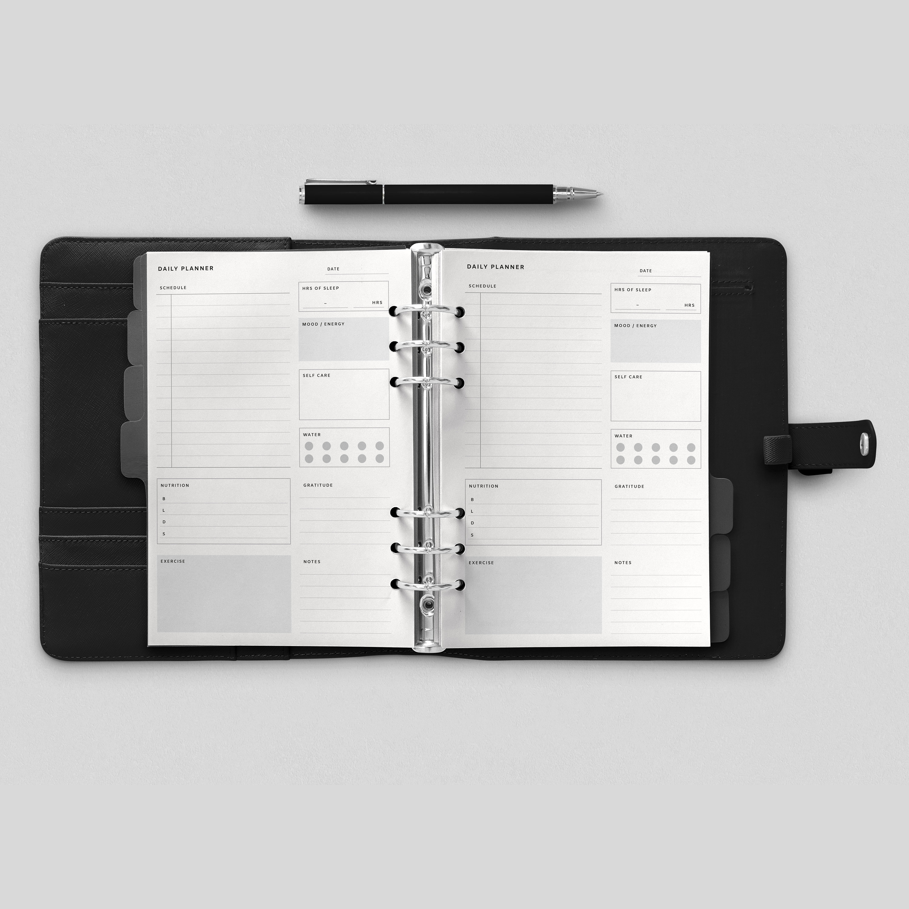 A5, Wellness Daily Planner Printable Day on One Page Undated Template ...