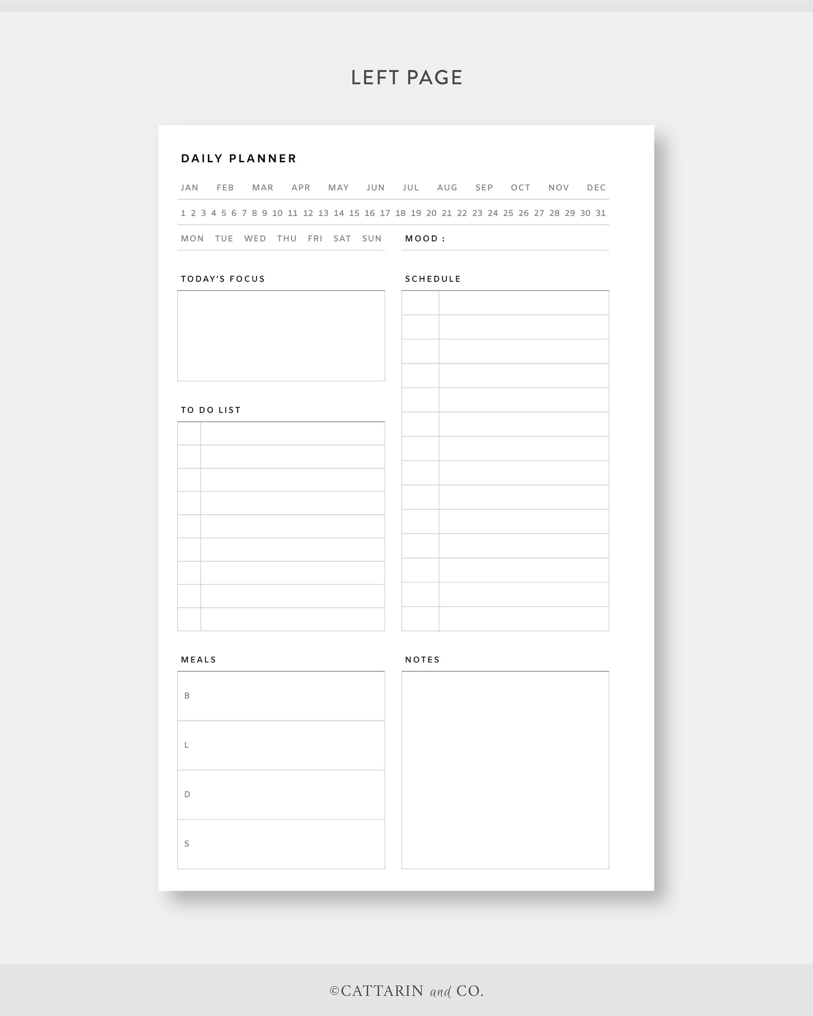 Half Letter, Daily Planner Printable - Etsy