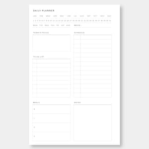 Half Letter, Daily Planner Printable - Etsy