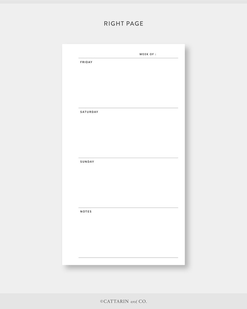 Personal, Weekly Planner Printable | Week on Two Pages | Undated ...