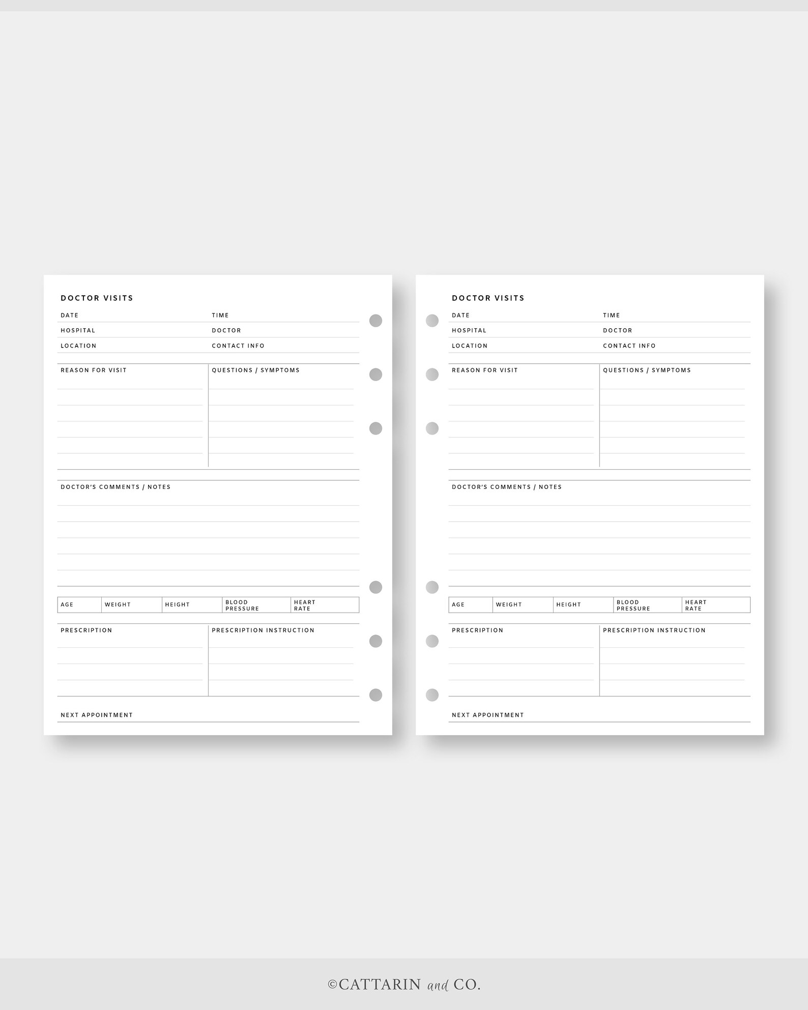 B6 Doctor Visits Printable Doctor Visit Log Medical - Etsy