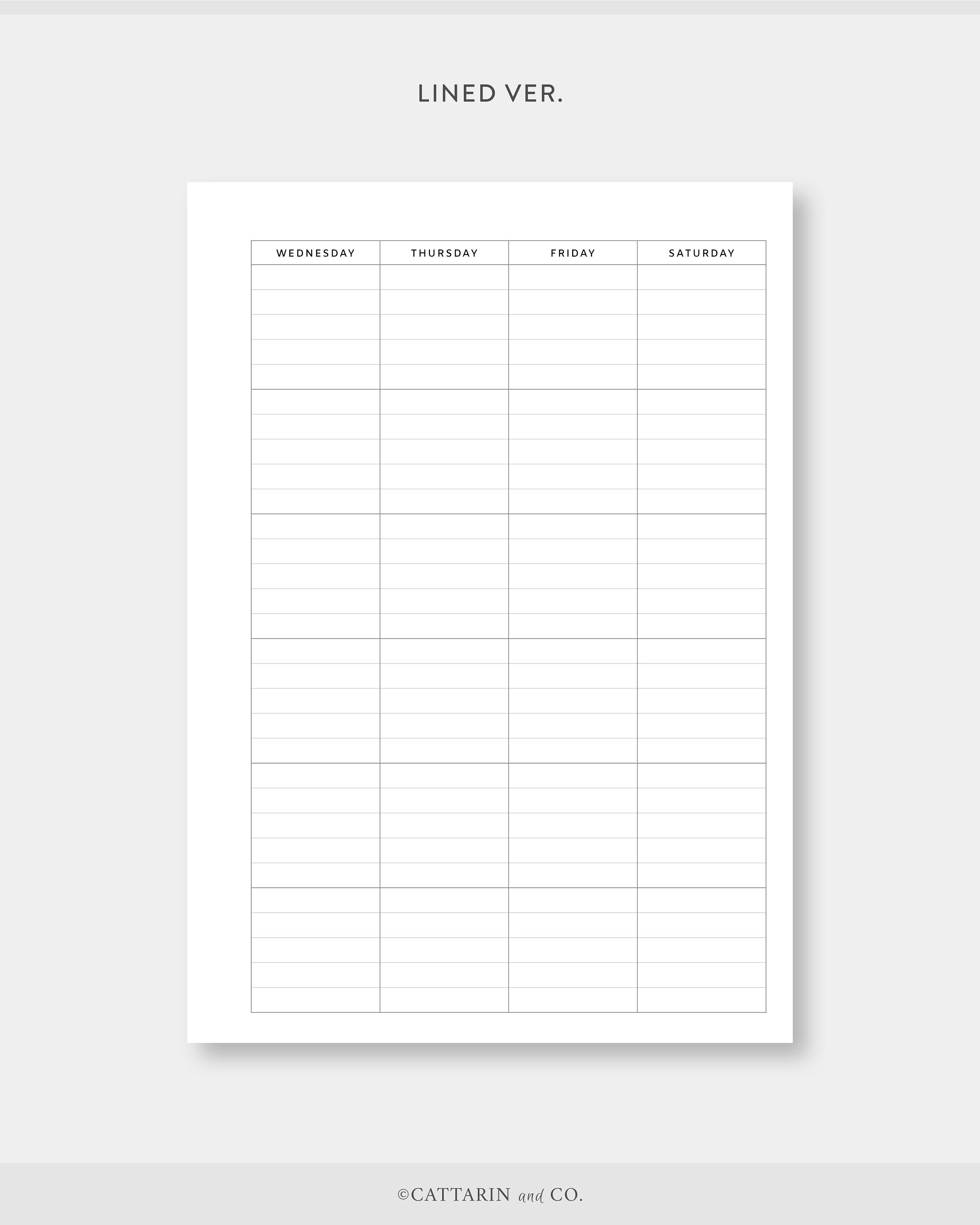 Personal Wide, Minimalist Monthly Planner Printable Calendar Month on ...