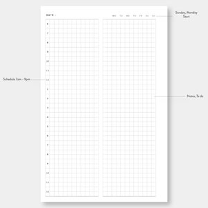 Half Letter, Daily Planner Printable, Grid Notes | Day on One Page ...