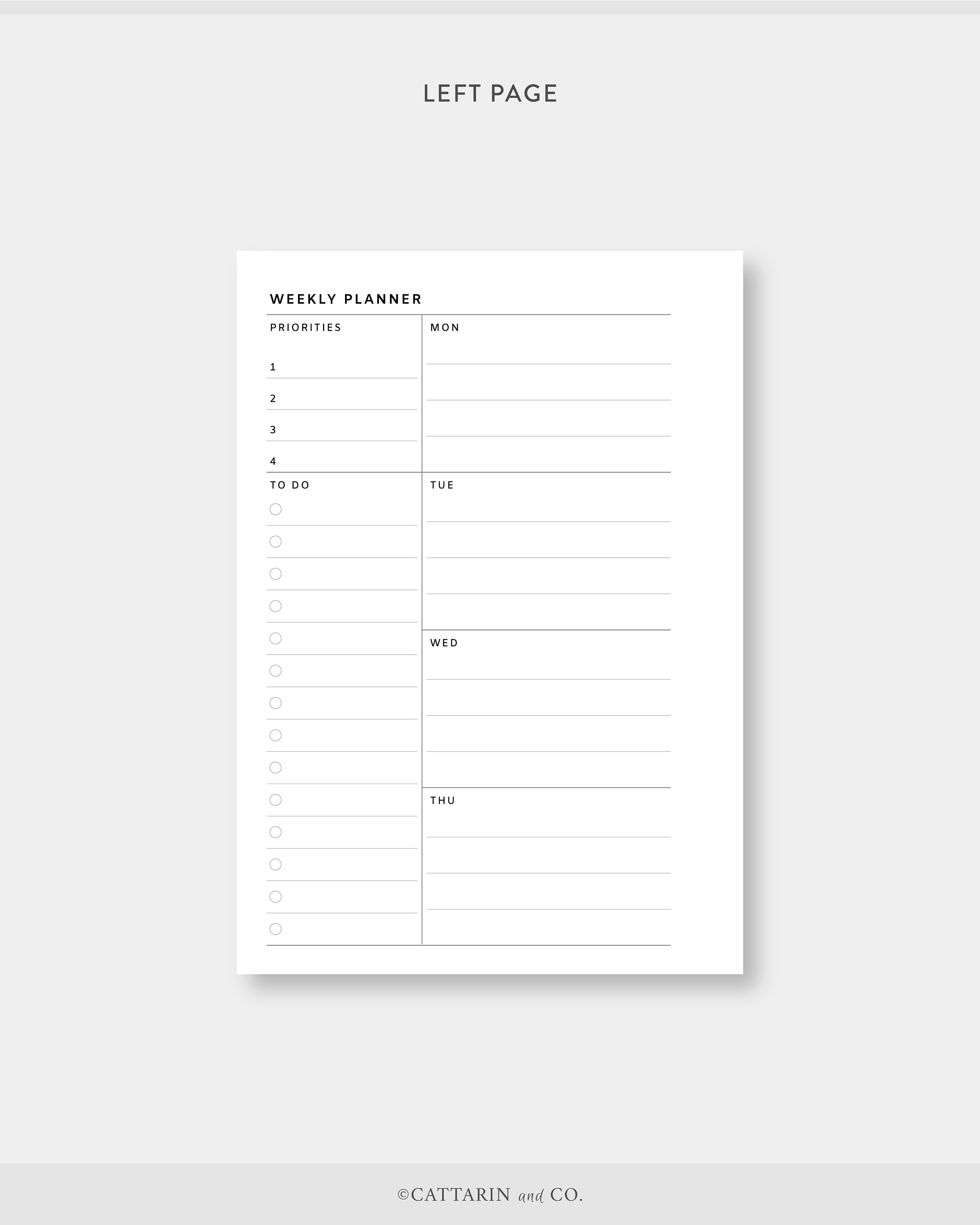 Pocket Plus Weekly Planner Printable Week on Two Pages - Etsy