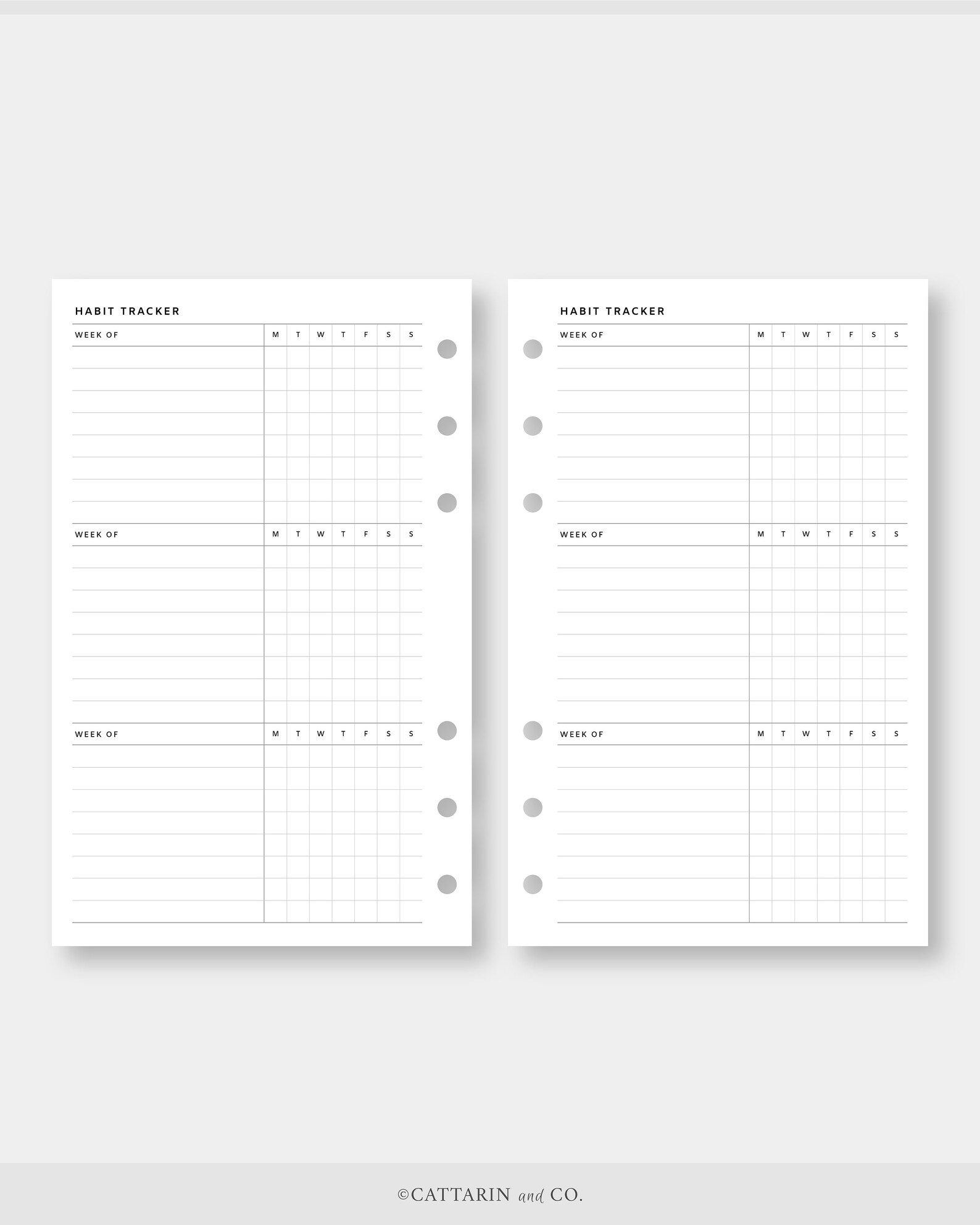 FC Compact Weekly Habit Tracker Printable | Routin Track | Simple ...