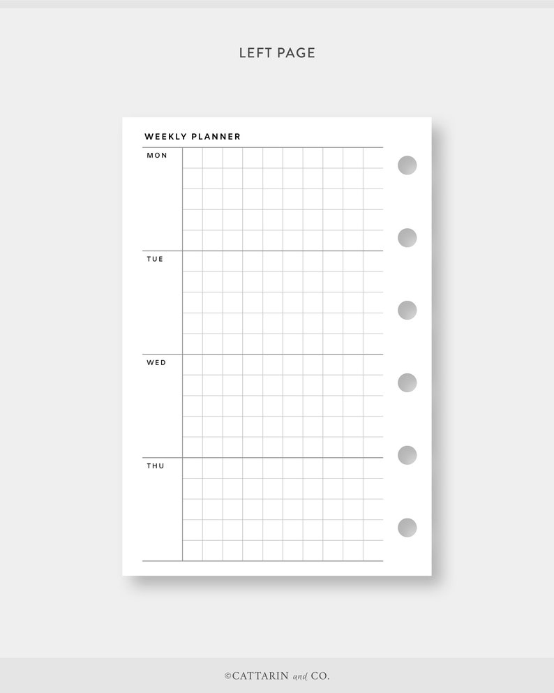 Pocket, Weekly Planner Printable Grid | Week on Two Pages | Undated ...