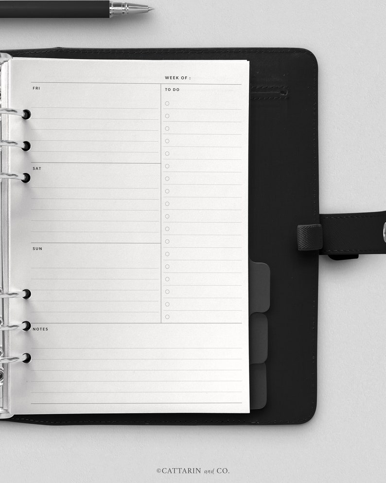 A5, Weekly Planner Printable | Week on Two Pages | Effective to Do List ...