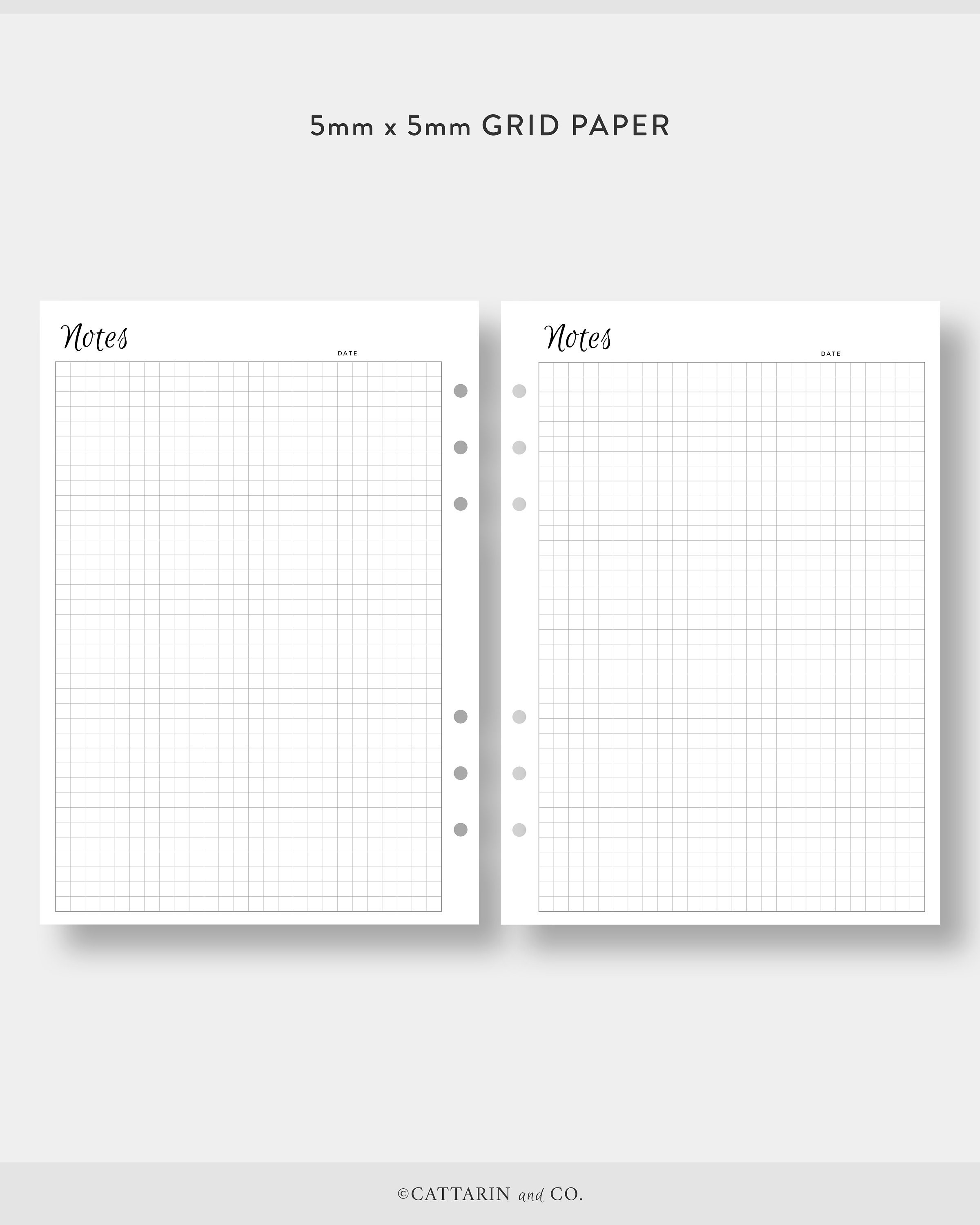 a5 lined notes paper template grid graph ruled paper etsy
