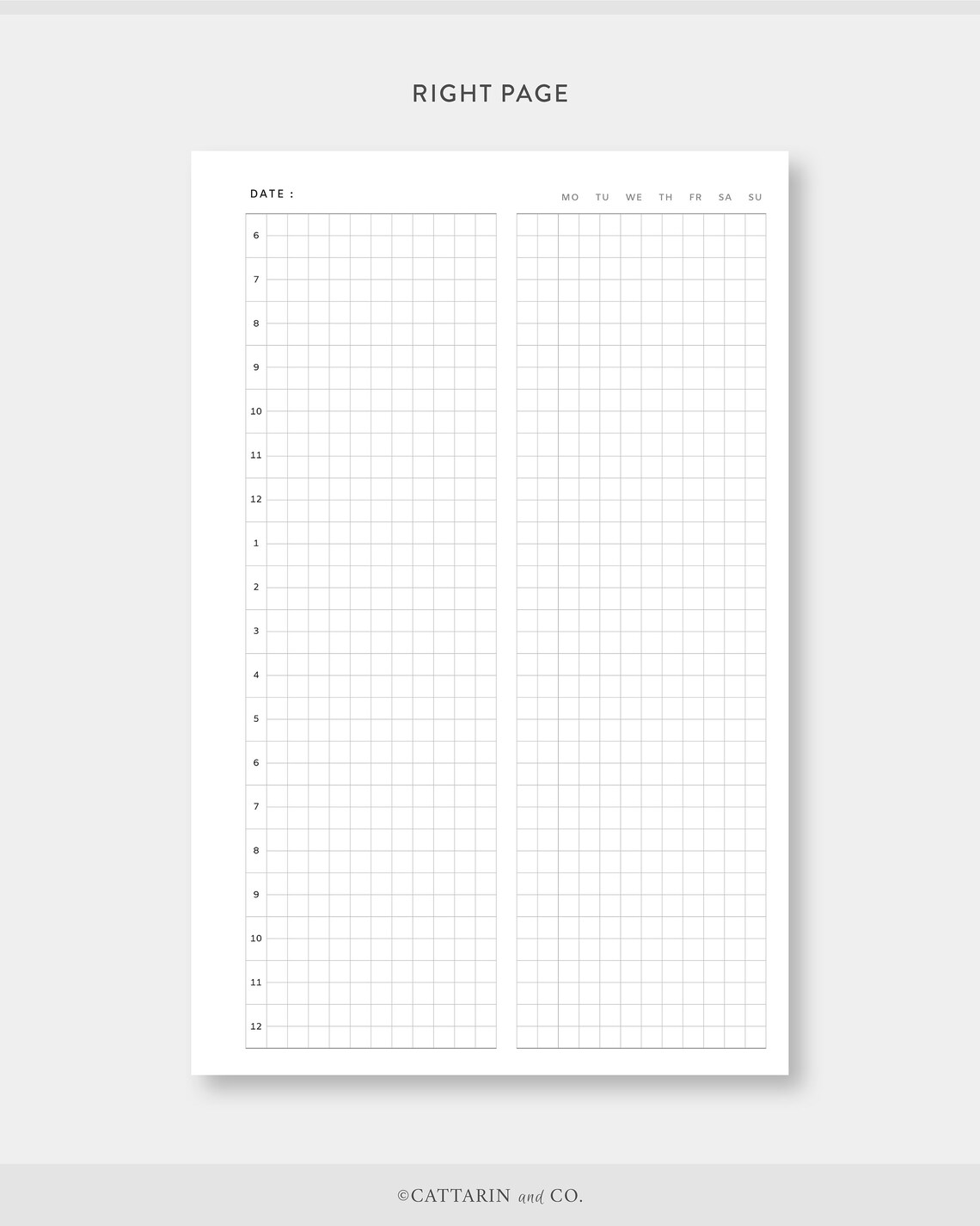 Half Letter, Daily Planner Printable, Grid Notes | Day on One Page ...