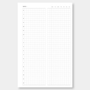 Half Letter, Daily Planner Printable, Grid Notes | Day on One Page ...