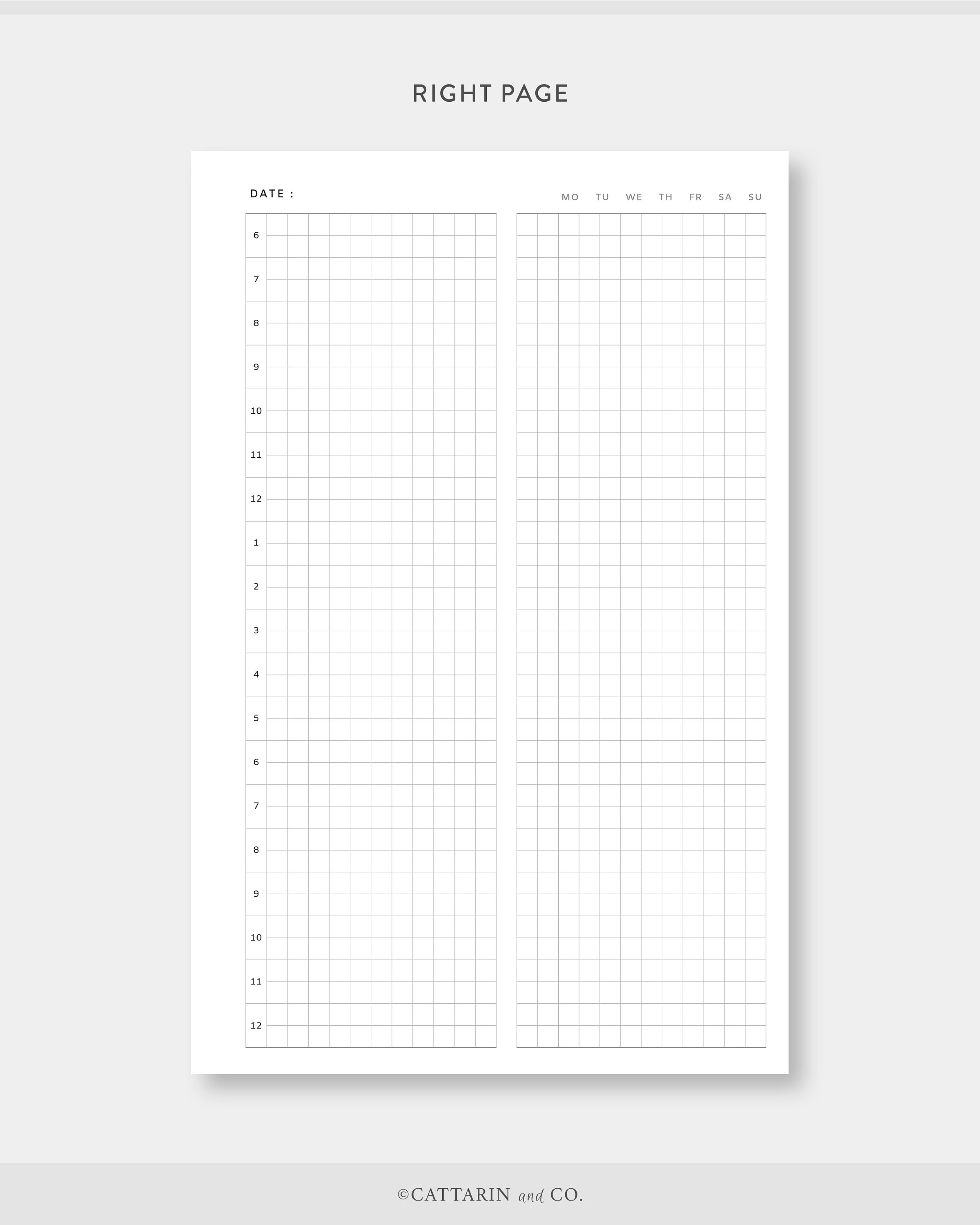 Half Letter, Daily Planner Printable, Grid Notes Day on One Page ...