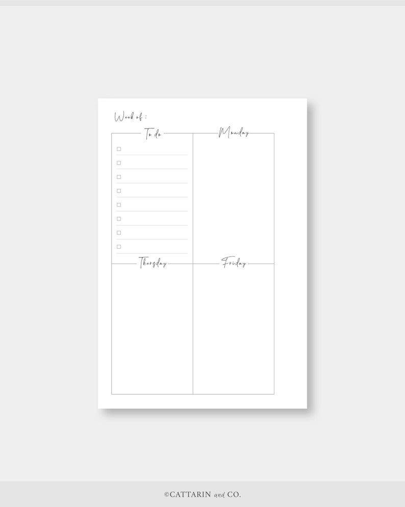 Pocket, Weekly Planner Printable Week on Two Pages Wo2p Undated ...