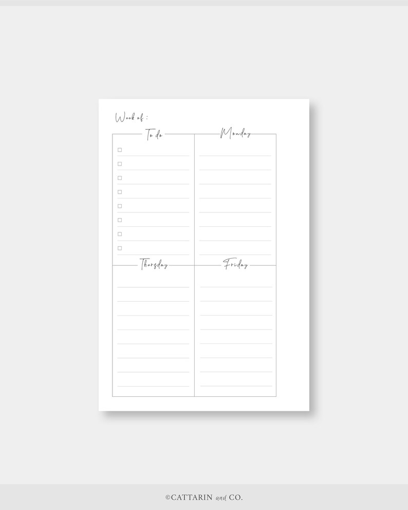 Pocket, Weekly Planner Printable Week on Two Pages Wo2p Undated ...