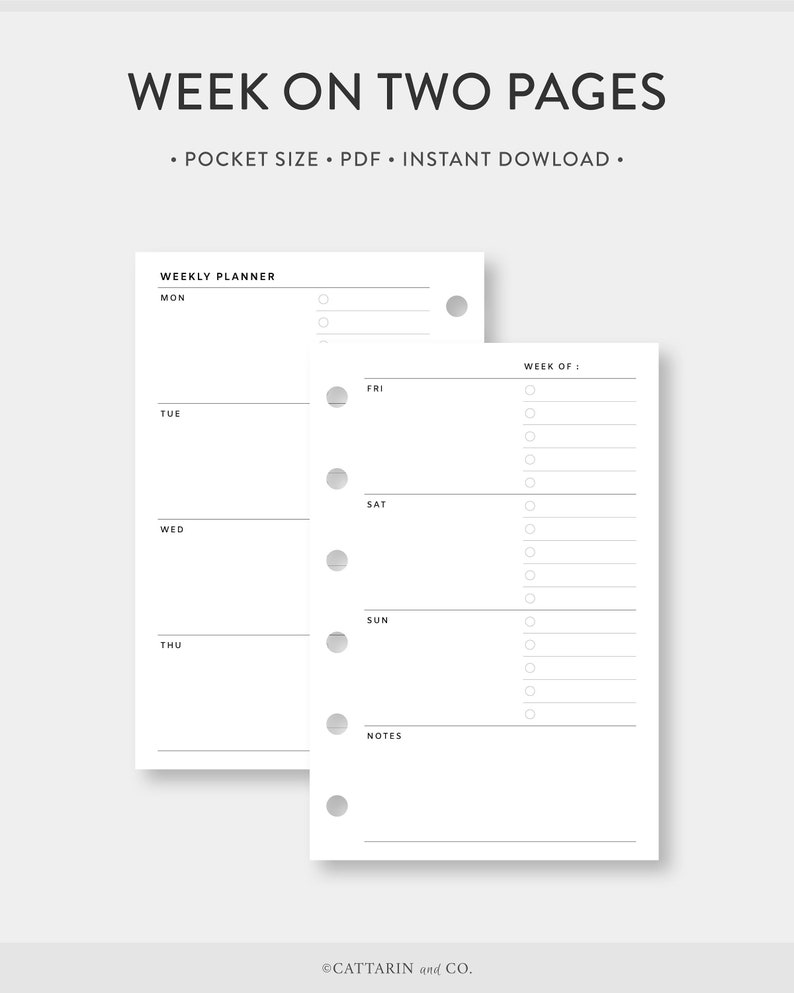 Pocket, Weekly Planner Printable | WO2P Weekly to Do List, Checklist ...