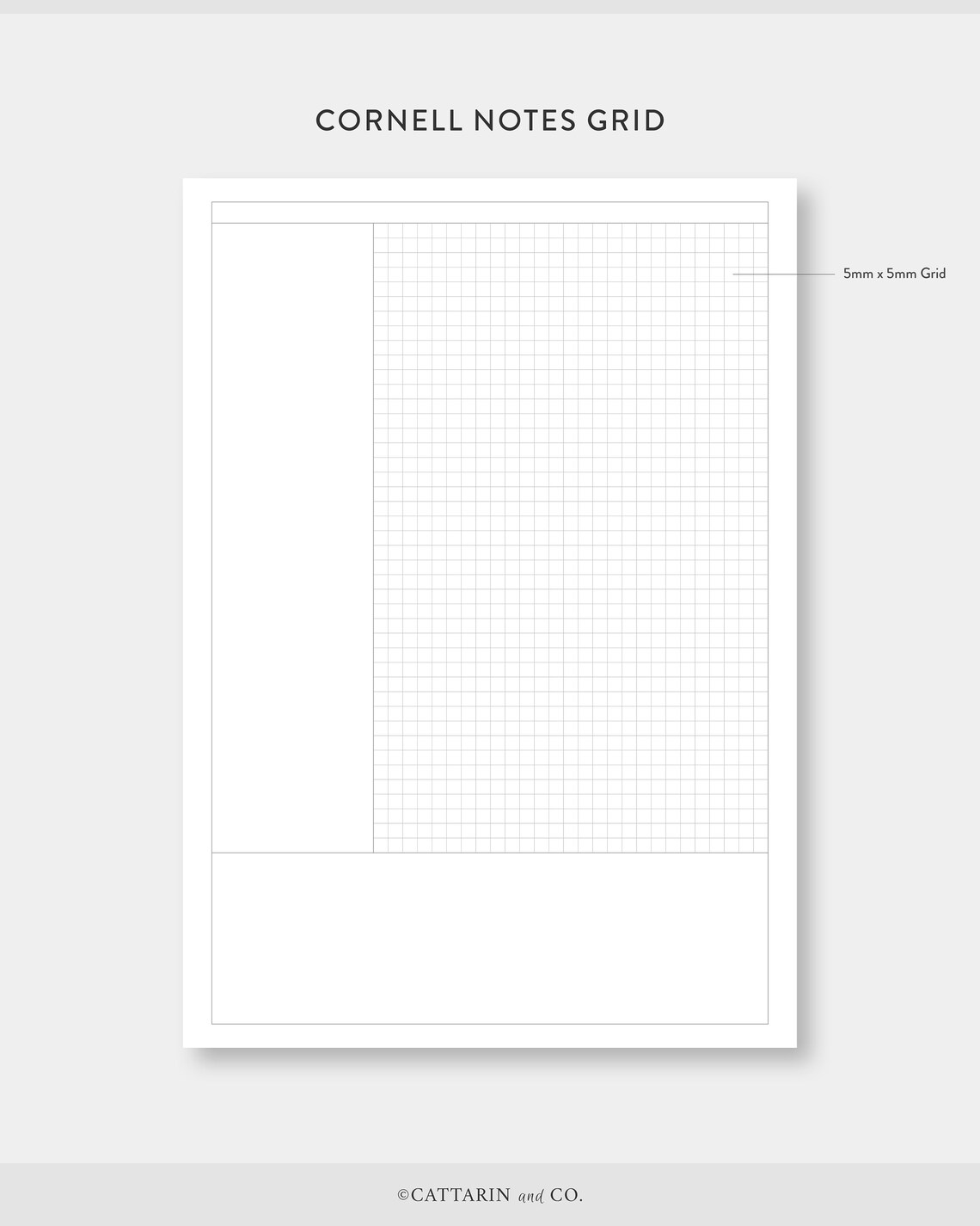 A4, US Letter, Cornell Notes Template | Grid, Lined Paper | College ...