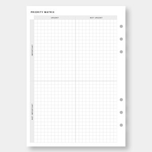 A5, Priority Matrix Printable | Urgent, Important to Do List | Decision ...