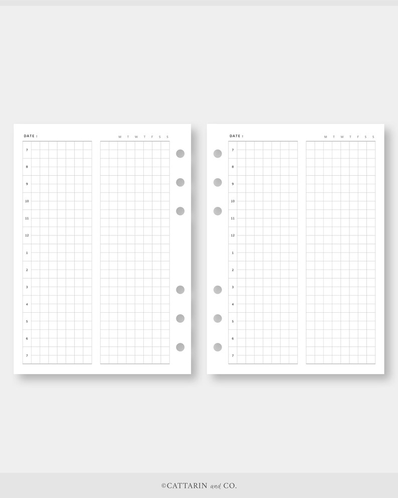 A6 Daily Planner Printable Grid Notes Day on One Page - Etsy