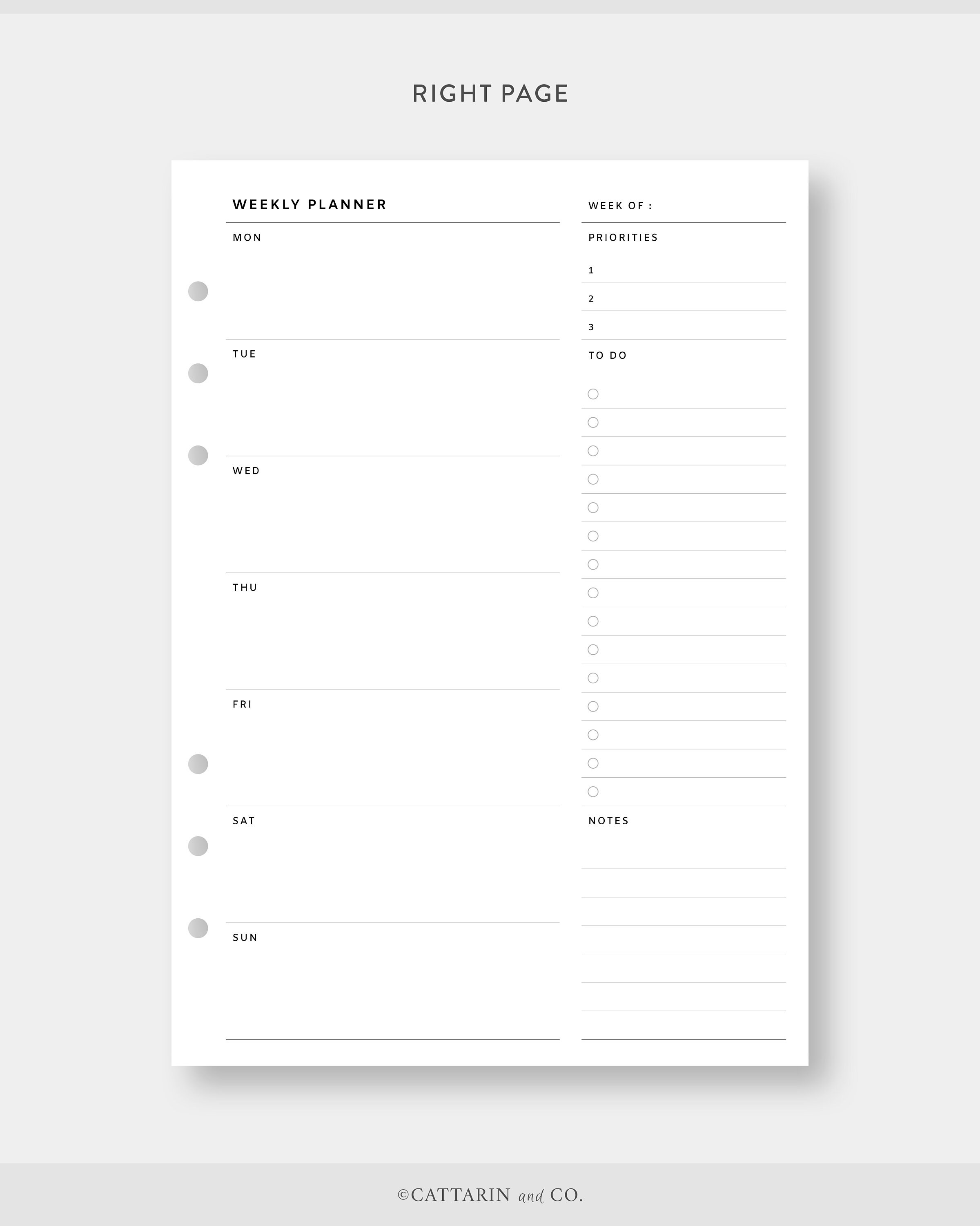 A5, Weekly Planner Printable | Minimalist to Do, Task List | WO1P ...
