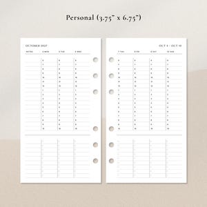 Veckoplanerare 2027–2028 | Timschema med att-göra-layout i PDF-format | A4, A5, US Letter, Half Letter, FC, Personlig, Personlig bred bild 7
