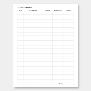 A4 | US Letter, Savings Tracker Printable - Etsy