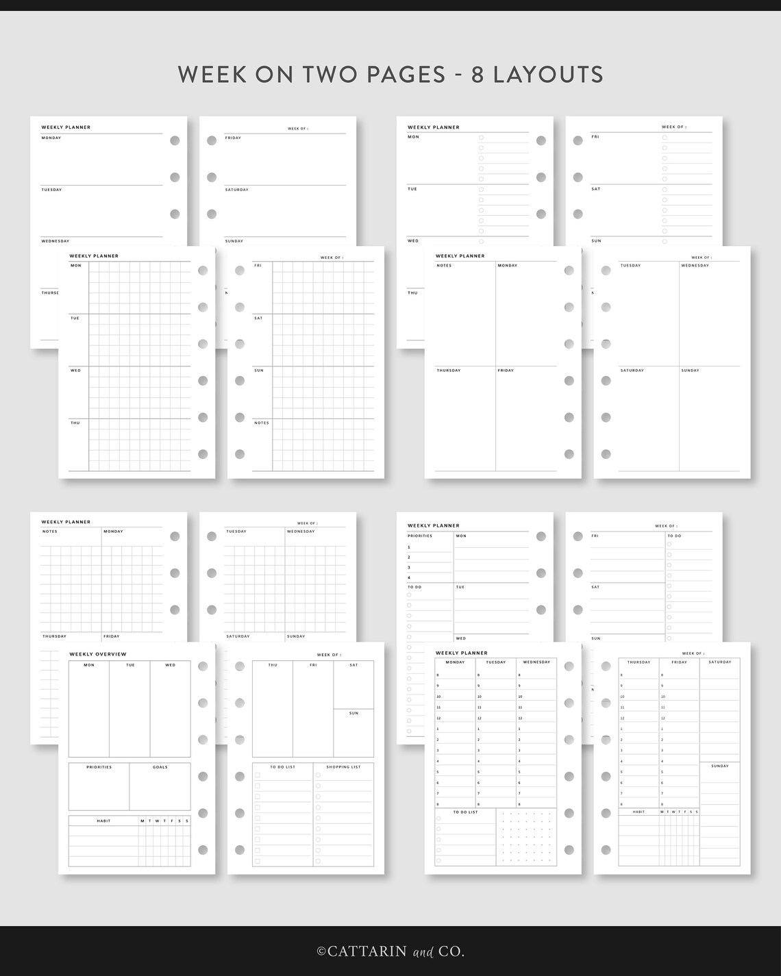 Pocket, Undated Planner Bundle | Printable Planner Kit | Yearly ...